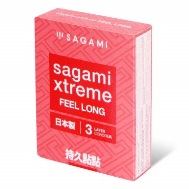 Утолщенные презервативы Sagami Xtreme Feel Long с точками - 3 шт., фото