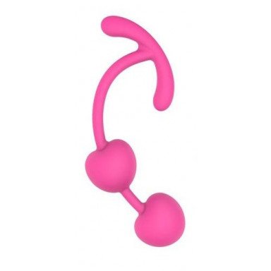 Розовые силиконовые вагинальные шарики с ограничителем, фото