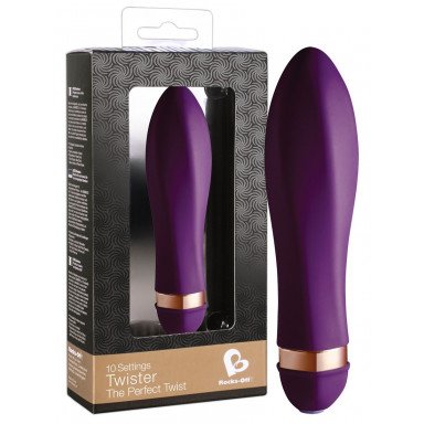 Фиолетовый закрученный мини-вибратор Twister - 14 см., фото