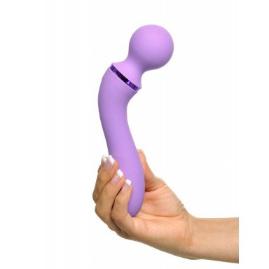 Фиолетовый двусторонний вибростимулятор Duo Wand Massage-Her - 19,6 см. фото 6