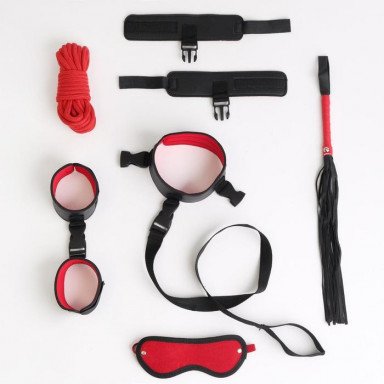Черно-красный эротический набор из 7 предметов, фото
