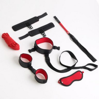 Черно-красный эротический набор из 7 предметов фото 2