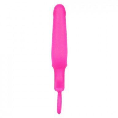 Розовая силиконовая пробка с прорезью Silicone Groove Probe - 10,25 см. фото 5