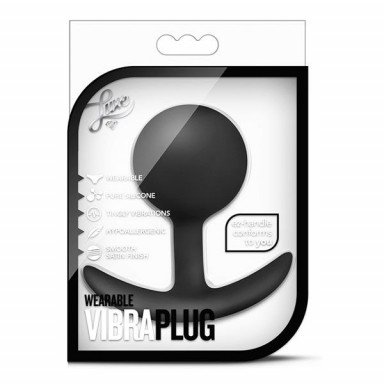 Черная анальная пробка Wearable Vibra Plug - 9,5 см. фото 2