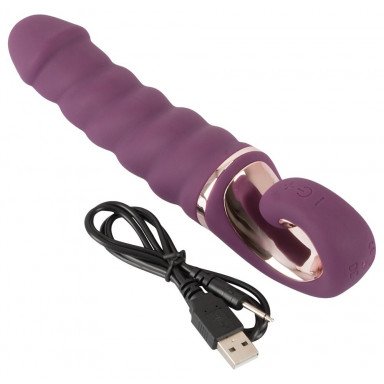 Фиолетовый вибратор Shaking Vibrator - 21 см. фото 4