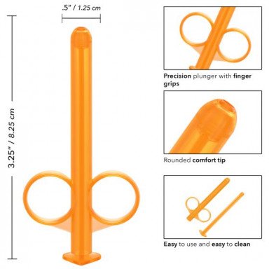 Набор из 2 оранжевых шприцов для введения лубриканта Lube Tube фото 3