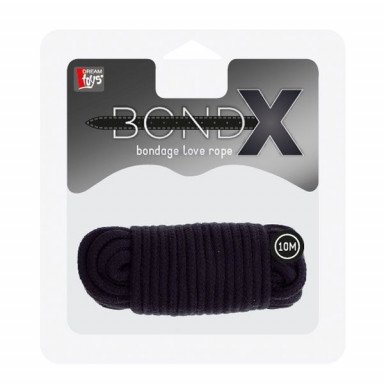 Черная веревка для связывания BONDX LOVE ROPE - 10 м. фото 2