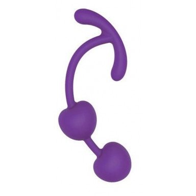 Фиолетовые силиконовые вагинальные шарики с ограничителем, фото