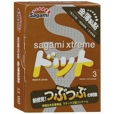 Презервативы Sagami Xtreme Feel Up с точечной текстурой и линиями прилегания - 3 шт., фото