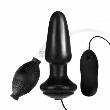 Надувная вибрирующая анальная пробка Inflatable Vibrating Butt Plug - 10,2 см., фото