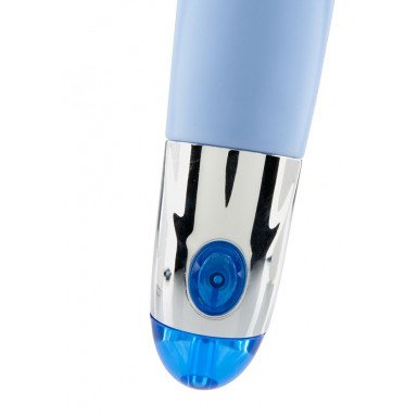 Голубой ребристый вибратор Lovely Vibes Laced - 18,5 см. фото 2