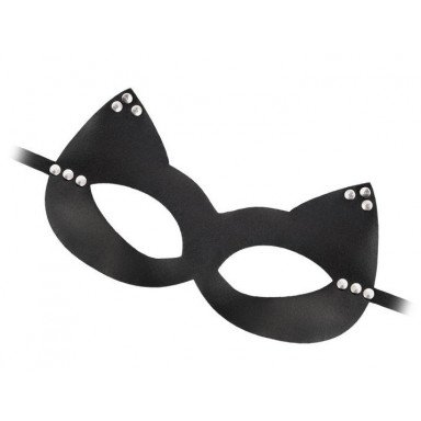 Пикантная черная маска Кошка с заклепками, фото