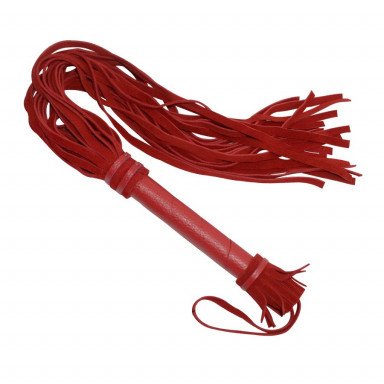 Красная плеть с кожаной ручкой - 65 см., фото