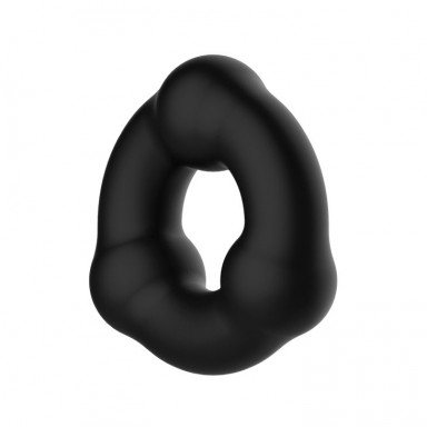 Черное эрекционное кольцо с 3 шариками фото 2