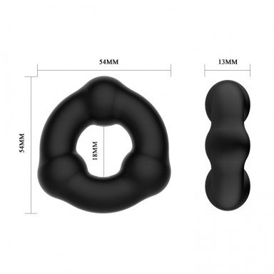 Черное эрекционное кольцо с 3 шариками фото 4