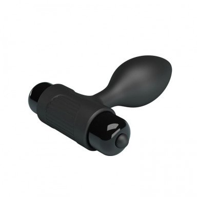 Черная анальная пробка с мощной вибрацией Vibra - 8,6 см. фото 3