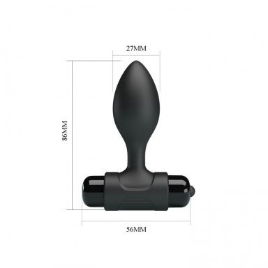 Черная анальная пробка с мощной вибрацией Vibra - 8,6 см. фото 4