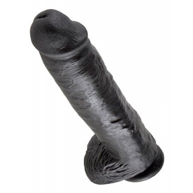 Черный фалоимитатор-гигант на присоске - 28 см. фото 4