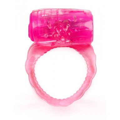 Розовое эрекционное кольцо с вибропулей, фото