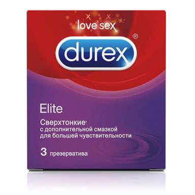 Сверхтонкие презервативы Durex Elite - 3 шт., фото