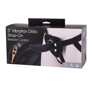Черный поясной фаллоимитатор с вибрацией 5INCH VIBRATION DILDO STRAP-ON - 12,5 см. фото 2