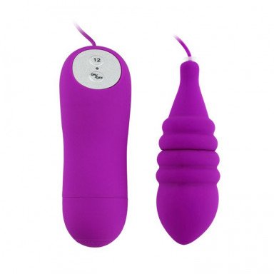 Секс- игрушка вибропуля Pleasure Shell с рёбрышками и выносным пультом управления, фото