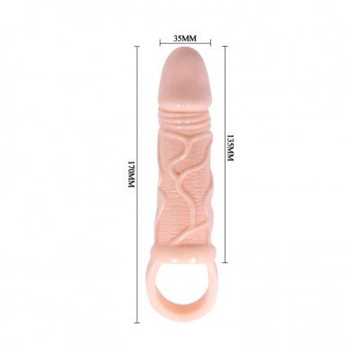 Телесная насадка на пенис с подхватом MEN EXTENTSION - 17 см. фото 5