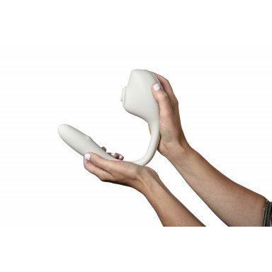 Серый вакуумный стимулятор с отростком Ose 2 Premium Robotic Massager фото 5
