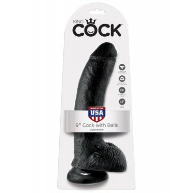 Чёрный фаллоимитатор 9 Cock with Balls - 22,9 см. фото 4