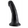 Чёрный фаллоимитатор с присоской 6 Cock - 15,2 см., фото