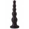 Чёрная анальная ёлочка с ограничительным основанием - 17,5 см., фото