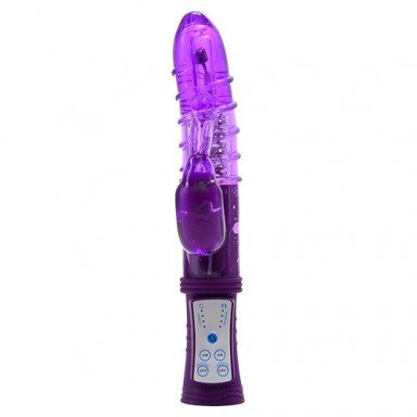 Фиолетовый вибратор MAGIC TALES SPELLING RABBIT со спиралью на стволе - 22,5 см. фото 2