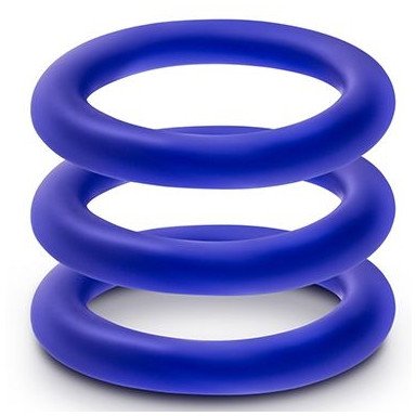 Набор из 3 синих эрекционных колец VS1 Pure Premium Silicone Cock Rings фото 3