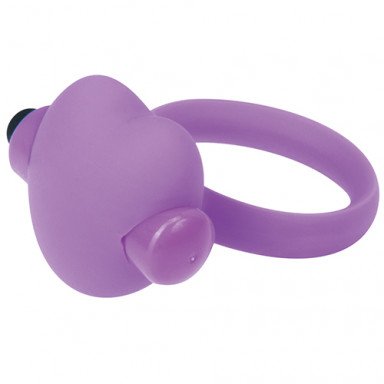 Фиолетовое эрекционное виброкольцо с сердечком HEART BEAT COCKRING SILICONE, фото