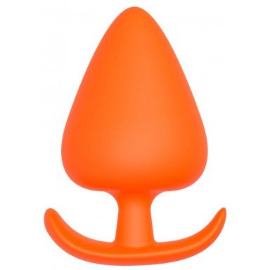 Оранжевая анальная пробка PLUG WITH T-HANDLE - 13,4 см., фото