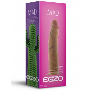 Реалистичный фаллоимитатор без мошонки Mad Cactus - 20,5 см., фото