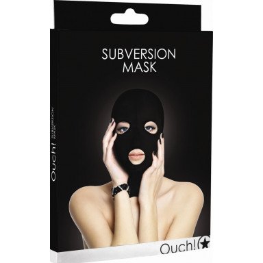 Черная маска Subversion Mask с прорезями для глаз и рта фото 2