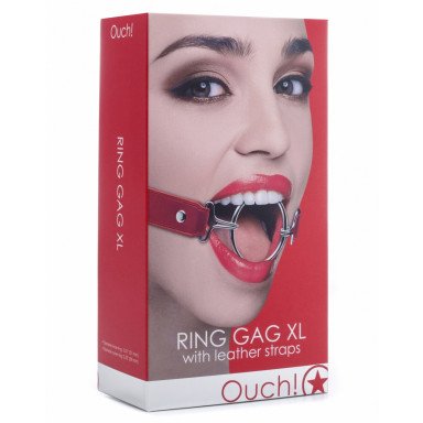 Расширяющий кляп Ring Gag XL с красными ремешками фото 2