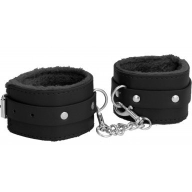 Черные поножи Plush Leather Ankle Cuffs, фото