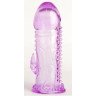 Фиолетовая гелевая насадка с шипами - 13 см., фото