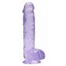 Фиолетовый фаллоимитатор Realrock Crystal Clear 9 inch - 25 см., фото