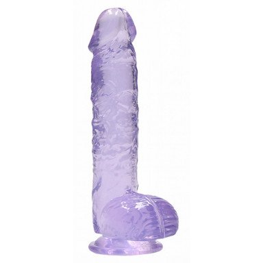 Фиолетовый фаллоимитатор Realrock Crystal Clear 8 inch - 21 см., фото