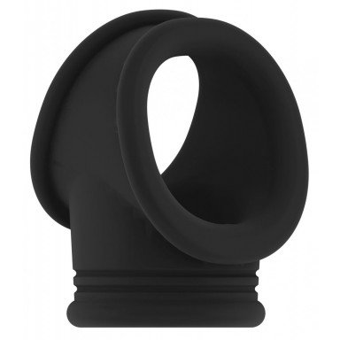 Черное эрекционное кольцо для пениса и мошонки No48 Cockring with Ball Strap, фото