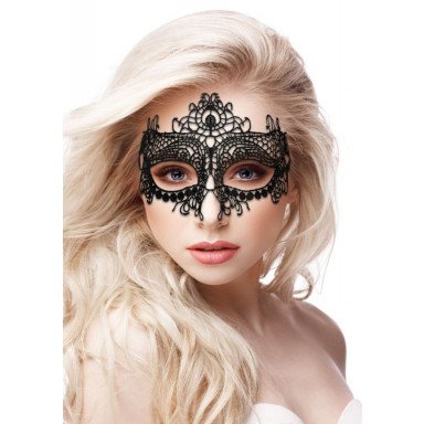Черная кружевная маска на глаза Queen Black Lace Mask фото 2