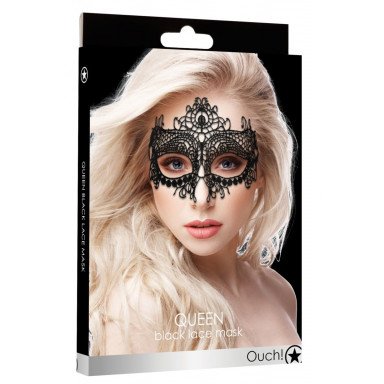 Черная кружевная маска на глаза Queen Black Lace Mask фото 3