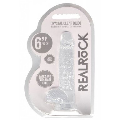 Прозрачный фаллоимитатор Realrock Crystal Clear 6 inch - 17 см. фото 3