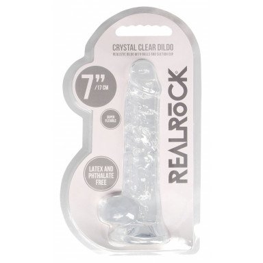 Прозрачный фаллоимитатор Realrock Crystal Clear 7 inch - 19 см. фото 3