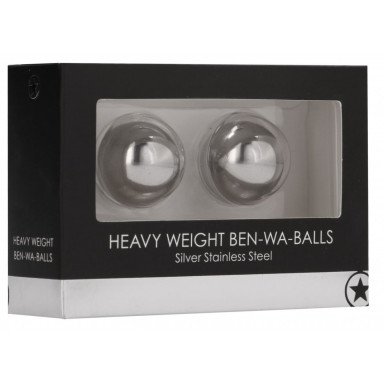 Серебристые металлические вагинальные шарики Heavy Weight Ben-Wa-Balls фото 2