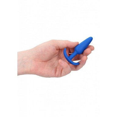 Синяя анальная пробка для ношения Slim Butt Plug - 8,3 см. фото 3
