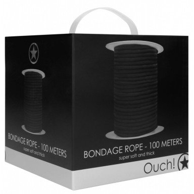 Черная веревка для связывания Bondage Rope - 100 м. фото 3